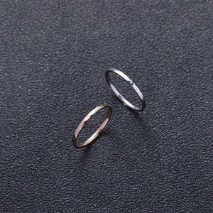 2mm rhombus irregular stackable rings in silver and rose gold stainless steel