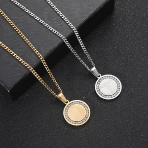 Caduceus medical symbol pendant necklaces in gold and silver with cubic zirconia