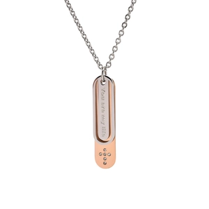 Collana con Ciondolo a Barra a Doppio Strato in Acciaio Inossidabile Con Croce di Strass Incisione You Are My Life Gioielli Commemorativi per Coppia