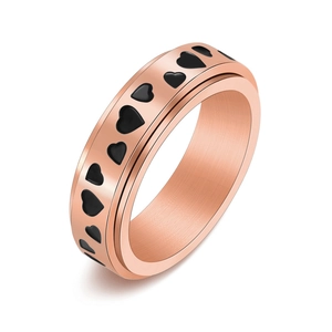 Minimalist Stainless Steel Heart Spinner Ring For Women Men Rotatable Anxiety Relief Band Ring Gold Silver Rose Gold Jewelry