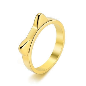 Anello Minimalista in Acciaio Inossidabile a Forma di Orecchie di Gatto per Donna Gioielli Geometrici Animali Oro Argento Oro Rosa