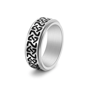 Bague Spinner Nœud Celtique Viking Acier Inoxydable Anti Anxiété Anneau Rotatif pour Hommes Femmes Punk Bijoux Rétro