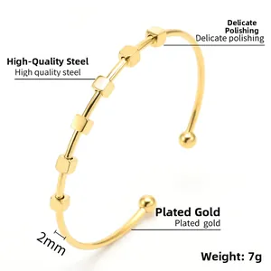 Polished titanium steel C-shaped cuff bracelet with 2mm thickness and 7g weight detail