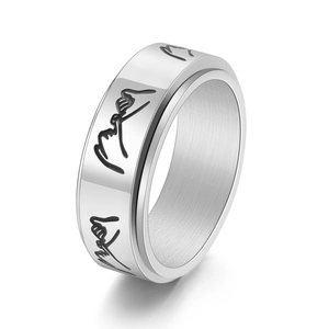Stainless Steel Pinky Promise Spinner Ring For Couples Minimalist Rotatable Anxiety Relief Finger Ring Unisex Fashion Promise Band Jewelry