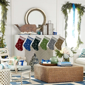 Knitted Christmas Stocking Snowflake Pattern Xmas Gift Bag Festive Fireplace Decoration Holiday Hanging Candy Sock