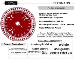 Guida alle taglie per gonna per albero di Natale in maglia con renne, diametro 122cm
