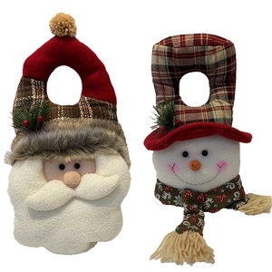 Ensemble de suspensions de porte de Noël avec motifs Père Noël et bonhomme de neige