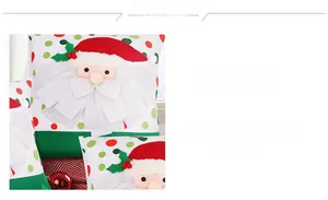 Detail of 3D Santa Claus pillow cover showing layered white felt beard and polka dots