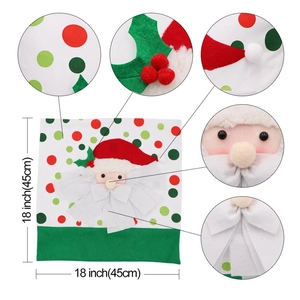 Christmas Santa Claus 18-inch cushion cover with 3D handmade details and polka dot pattern