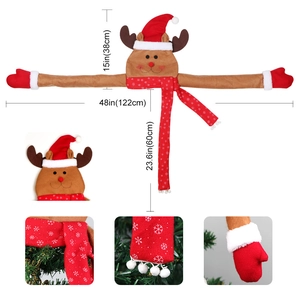 Detailed dimensions of large Christmas reindeer tree topper with 122cm wide long arms