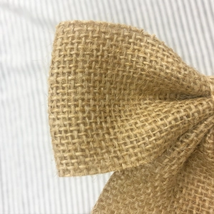 Handmade 5cm natural burlap Christmas bow with rustic texture for holiday tree decor