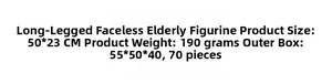 Detailed size chart for Christmas gnome doll showing dimensions 50x23cm and 190g weight