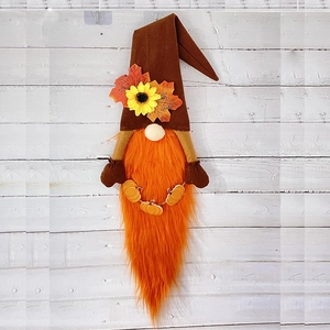 Autumn Thanksgiving Gnome Wall Hanging Decoration With Sunflowers Maple Leaf Pumpkins Plush Harvest Home Decor Ornaments