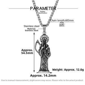 Spécifications détaillées de taille pour le pendentif faucheuse en acier inoxydable