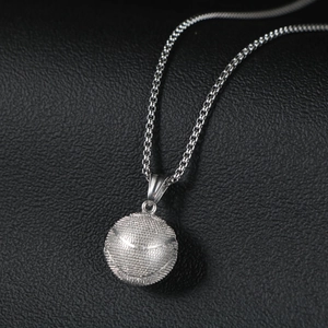 Collier pendentif basket-ball en acier inoxydable avec chaîne vénitienne pour homme