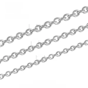 Comparison showing 3.5mm, 3.0mm, and 2.0mm stainless steel link chain widths