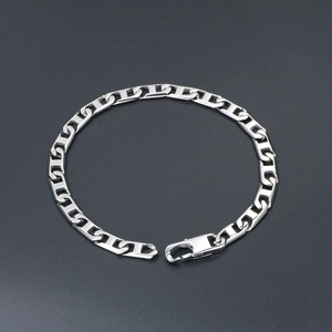 Bracelet chaîne ancre minimaliste pour hommes en acier inoxydable de style industriel