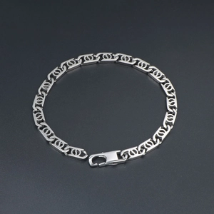 Men's Stainless Steel Hollow Geometric Chain Bracelet Minimalist Polished Hip Hop Punk Link Bracelet Jewelry For Men Gift
