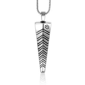 Men Gothic Punk Antelope Horn Pendant Necklace Stainless Steel Titanium Steel Whistle Geometric Design Jewelry Accessory