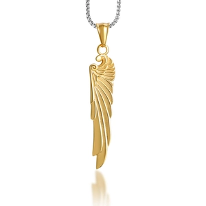 Goldener Flügelanhänger mit silberner Box-Kette, minimalistischer Hip-Hop-Schmuck für Damen und Herren