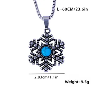 Gedetailleerde afmetingen voor sneeuwvlok ketting met maten en een ketting van 60cm