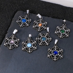 Vintage Roestvrij Staal Sneeuwvlok Hanger Halsketting Voor Dames Heren Gepolijst Strass Ingelegde Kerst Sieraden Cadeau
