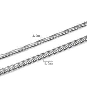 Minimalist 316L Stainless Steel Snake Chain Necklace For Men Women Polished Silver Flat Herringbone Link Chain Fashion Jewelry