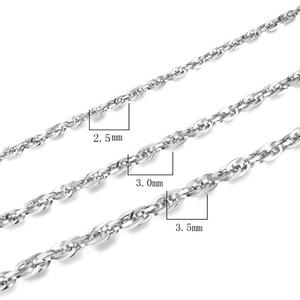 Collier Chaîne Corde en Acier Inoxydable Minimaliste pour Hommes Femmes Argent Chaîne à Maillons Torsadés Bijoux de Mode Cadeau