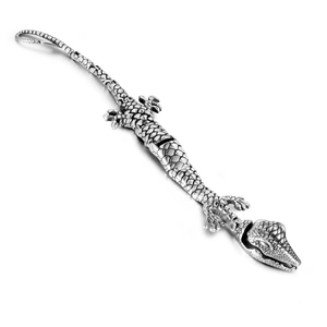 Bracelet crocodile pour homme en acier inoxydable avec écailles réalistes et articulations
