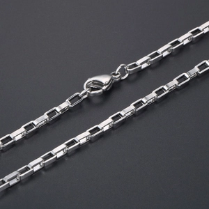 Collier Chaîne Vénitienne en Acier Inoxydable Poli pour Hommes Femmes Unisexe Chaîne Minimaliste en Acier au Titane