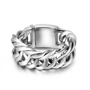 Herren Schwere Panzerkette Armband Poliert Edelstahl Titanstahl Hip Hop Rock Punk Dicke Glieder Biker Schmuck Geschenk