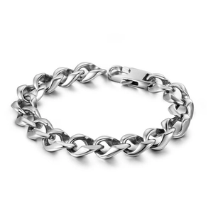 Men's Titanium Steel Cuban Link Bracelet Heavy Polished Stainless Steel Chain Wristband Hip Hop Punk Jewelry Gift Male