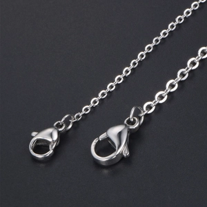 Polished titanium steel cross chain necklace with secure lobster clasp and silver finish