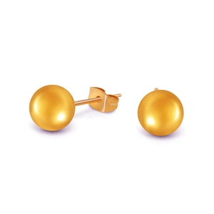 Boucles d'Oreilles Clous Sphériques en Acier Inoxydable Minimaliste Plaquées Or Polies Bijoux de Piercing Géométrique Unisexe