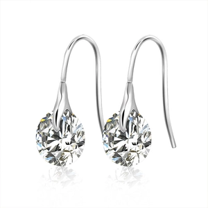 Titanium Steel Rhinestone Stud Earrings For Women Minimalist Silver Geometric Shining Fashion Jewelry Accessories Gift