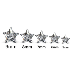 Titanium Steel Mini Star Stud Earrings For Women Rhinestone Inlaid Geometric Pentagram Small Earrings Jewelry Sold Individually