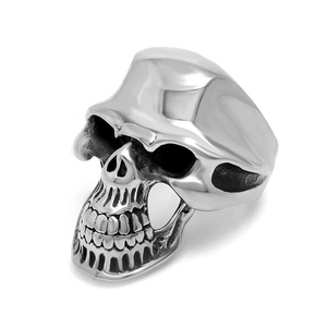 Bague Crâne Gothique en Acier Inoxydable Pour Hommes Vintage Punk Biker Vampire Poli Bague en Métal Lourd Bijoux Cadeau