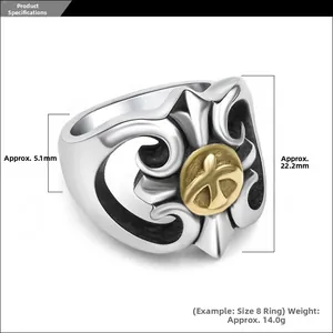 Macro view of vintage punk eagle ring with dimensions 5.1mm width and 22.2mm height