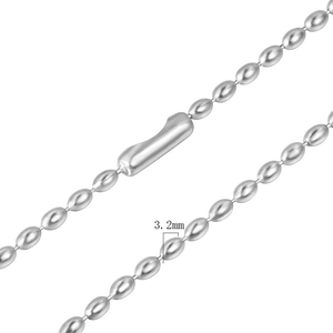 Minimalist Stainless Steel Oval Ball Chain Necklace Unisex Silver Polished Basic Jewelry For Pendant Chain Gift No Fade