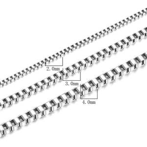 Minimalist Stainless Steel Box Chain Necklace High Polished Metal Link Chain Necklace For Men Women Unisex Jewelry Accessory