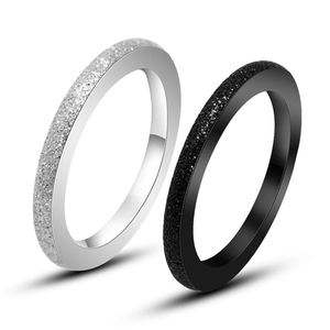 Minimalist Titanium Steel Frosted Ring For Couples Matte Finish Plain Band Finger Ring Unisex Fashion Jewelry Gift