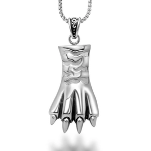 Collier Pendentif Griffe d'Ours en Acier Titane Rétro Hommes Hip Hop Rock Punk Bijoux Gothiques Cadeau pour Petit Ami
