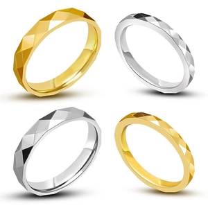 Anello in Acciaio Inossidabile Sfaccettato Geometrico Per Uomo Donna Minimalista Lucidato Anelli di Coppia Gioielli di Moda