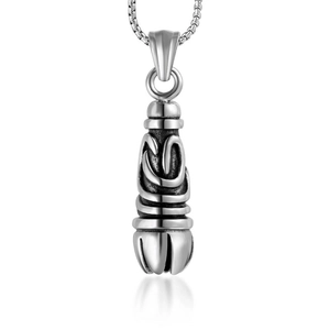 Gothic Stainless Steel Tribal Pattern Pendant Necklace Vintage Punk Style Jewelry For Men Women Daily Accessory