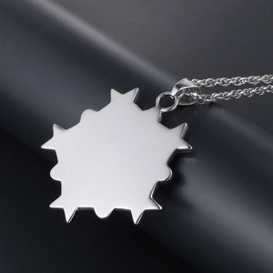Pendentif étoile vintage en acier titane pour homme et femme avec chaîne en métal argenté