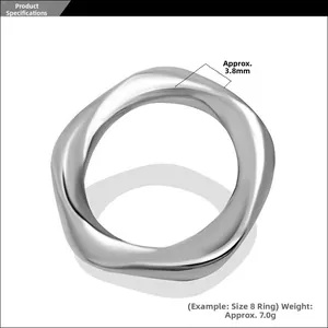 Détails sur la largeur de 3,8 mm et le poids de 7,0 g de la bague en titane