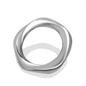 Bague Torsadée en Acier Inoxydable Minimaliste pour Hommes Femmes Anneau de Möbius Géométrique Poli Couleur Argent Bijoux de Mode