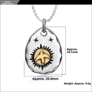 Detailed dimensions of eagle pendant: 26.1mm height, 20.8mm width, 9.0g weight