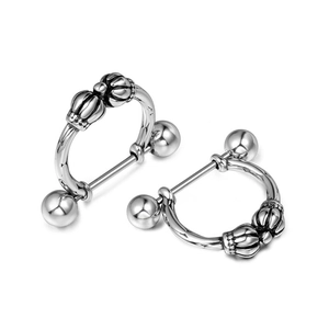 Punk Edelstahl Brustwarzenring Schmuck Retro Krone Langhantel Piercing Für Damen Herren Gothic Body Jewelry Zubehör