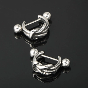 Retro geometric titanium steel hoop earrings with twist knot design for men and women